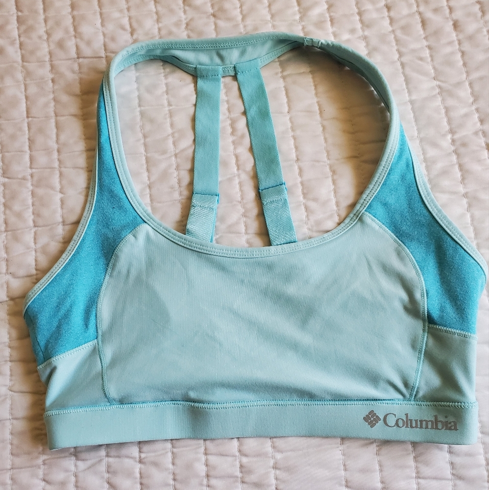 Columbia Small Teal/Aqua two toned Sports Bra with clasp